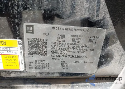 2017 Buick Enclave Leather from USA, damaged, VIN 5GAKRBKD1HJ350299